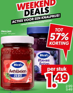  hero jam 6 9 10 11 weekend deals pot vrijdag zaterdag oktober aardbeien zero toegevoegde suikers blauwe bessen stuk 