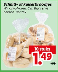 kaiserbroodjes 10 wit volkoren thuis bakken zak stuks 