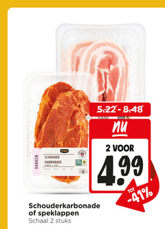  karbonade speklapjes 2 varken schouder gekruid stuks jumbo gewicht beter leven schouderkarbonade speklappen schaal 