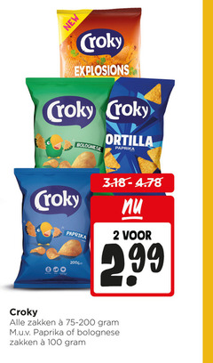 klik op dit plaatje voor een vergroting en voor vergelijkbare aanbiedingen gerelateerd aan
croky chips 2 100 new bolognese tortilla paprika zakken croky chips 2 100 new bolognese tortilla paprika zakken