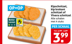  vivera vegetarisch kipschnitzels 4 kipschnitzel kip krokant beter leven dieren bescherming schnitzel schalen stuks schaal 