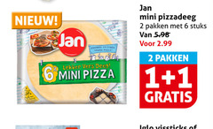  jan pizzadeeg 1 2 6 pizza mini pakken stuks vers deeg 