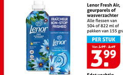  lenor wasverzachter zombies fraicheur relaxante stop schudden parfum linge zeebries fresh air geurparels flessen ml pakken stuk 