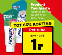 klik op dit plaatje voor een vergroting en voor vergelijkbare aanbiedingen gerelateerd aan
prodent tandpasta menthol freshgel soft mint tube ml pro power fresh munt eucalyptus prodent tandpasta menthol freshgel soft mint tube ml pro power fresh munt eucalyptus