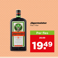  jagermeister kruidenbitter 1 fles liter 