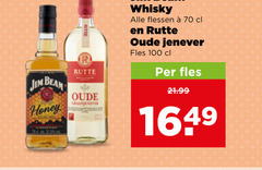 jim beam rutte jenever whisky 100 honey oude graanjenever flessen fles 