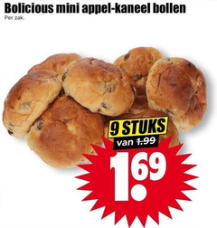  bolletjes 9 mini appel kaneel bollen zak stuks 1 69 