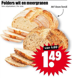  brood polders wit meergranen vers afgebakken stuk bereid 