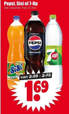  sisi pepsi 7-up frisdrank cola 7 up fles liter taste sugar zero 