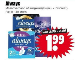  always maandverband inlegkruisjes 8 30 discreet pak stuks ultra secure night 3x protection 