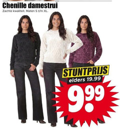 damestrui chenille zachte maten xl elders 