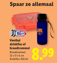  6 17 23 650 spaar voetbal drinkfles broodtrommel cm ml 