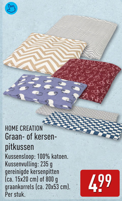  100 home creation graan kersen pitkussen kussensloop katoen kussenvulling gereinigde kersenpitten ca. cm graankorrels stuk 