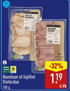 11 16 100 beter leven flinterdun kipfilet gebraden smaakvol dieren bescherming ca. beenham gerookt beukenhout wa pro ge proeft 
