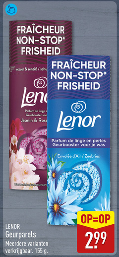  lenor wasverzachter stop parfum linge geurbooster jasmin rose perles zeebries synthetisch geurparels meerdere 