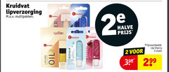  2 30 kruidvat lipverzorging multipakken shine gloss oil lipcare classic halve hydraterend glossy finish sticky hydratant fini brillant repair lipbalm hydration bevordert beschermt favorise protege cherry verzorgend kleur touche lip stuks 