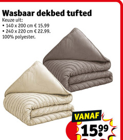  dekbed 100 140 200 240 wasbaar tufted cm polyester 