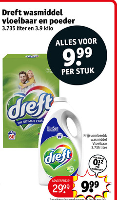 dreft wasmiddel 40 60 vloeibaar poeder liter kilo ultimate care professional stuk wasbeurt 