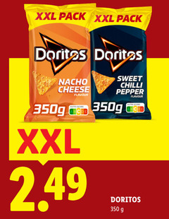  doritos chips 350 xxl pack nacho cheese flavour nutri score sweet chilli pepper 
