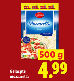  milbona geraspte kaas 500 xxl mozzarella grated melting pleasure for pizza 