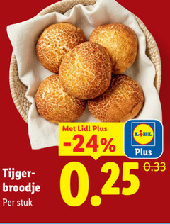  tijger broodje stuk 0.25 