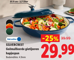  cm 7 liter online silvercrest gietijzeren hapjespan bodemdikte 