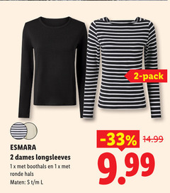  1 2 pack esmara dames boorhals ronde hals maten l 
