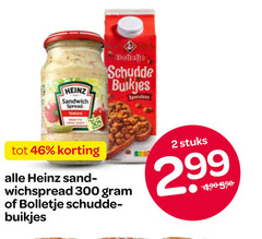  heinz bolletje hagelslag sandwich spread 2 46 50 300 schudde buikjes stuks 