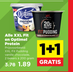  optimel vruchtenyoghurt 1 2 200 yoghurt xxl fit protein pudding vanille chocolade bekers nutrition vanilla chocolate flavor 