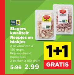  baconreepjes hamblokjes kipreepjes 1 2 50 150 slagers beter leven reepjes blokjes bakken 