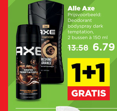  axe douchegel deodorant 1 2 150 temptation late dark fresh stop refreshing bodyspray bussen ml 