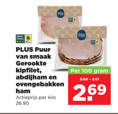  ham kipfilet 100 beter leven puur gerookte abdijham ovengebakken actieprijs kilo 