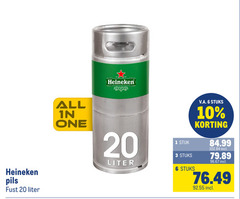  heineken biertap 1 3 6 10 20 pils fust liter all one stuk stuks v.a. 