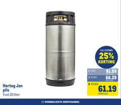  1 3 6 20 25 hertog jan pils fust liter groothandel stuk stuks v.a. 