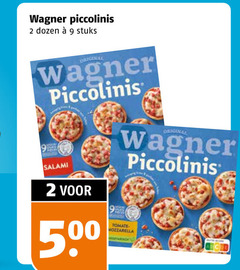  wagner diepvriespizza 2 9 500 piccolinis dozen stuks original salami tomaten mozzarella 