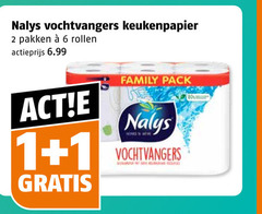  nalys keukenpapier 1 2 6 80 vochtvangers pakken rollen actieprijs family pack 