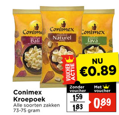  conimex kroepoek bali naturel java soorten zakken voucher 