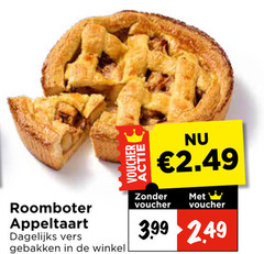  appeltaart voucher roomboter dagelijks vers gebakken 3.99 