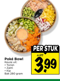  maaltijdsalade bowl tonijn zalm kip bak stuk 3.99 
