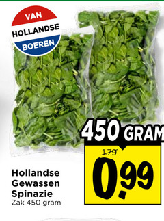  spinazie 450 hollandse boeren gewassen zak 99 