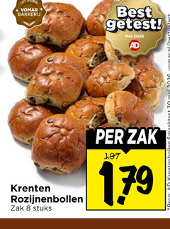  8 30 bakkerij best getest krenten rozijnenbollen zak stuks krentenbollen smaaktest vomar.nl 