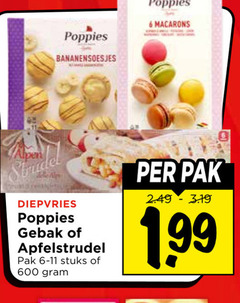  appelgebak 6 600 bananensoesjes macarons alpen diepvries gebak apfelstrudel pak stuks 1 99 