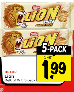 klik op dit plaatje voor een vergroting en voor vergelijkbare aanbiedingen gerelateerd aan
lion chocoladerepen 5 voordeel white 5x snack size melk wit pack 1 99 lion chocoladerepen 5 voordeel white 5x snack size melk wit pack 1 99