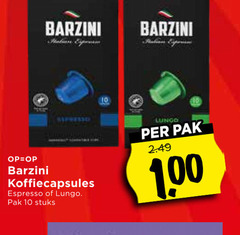  barzini koffiecups 10 express koffiecapsules espresso lungo pak stuks 