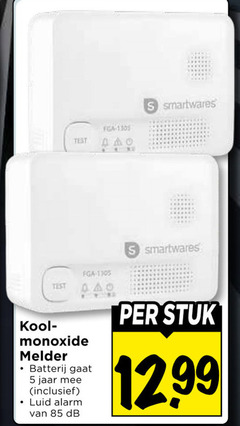  koolmonoxidemelder 5 smartwares koolmonoxide melder batterij jaar alarm stuk 