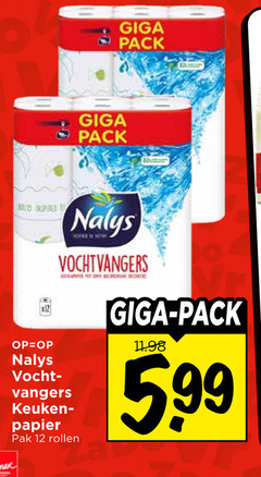  nalys keukenpapier 12 giga pack vocht vochtvangers vleesvervangers keuken papier pak rollen 5 99 