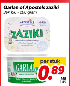  garlan roomkaas zaziki bak co frischen and stuk knoflook kruiden 