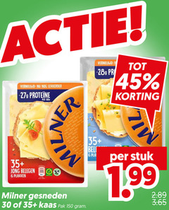  milner kaasplakken 6 30 45 150 vernieuwd 100g 28gram 35 jong belegen mop gesneden kaas pak stuk 1 99 