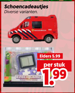  schoencadeautjes brandweer game train your brain elders 5.99 stuk 1 99 