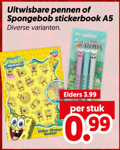 klik op dit plaatje voor een vergroting en voor vergelijkbare aanbiedingen gerelateerd aan
uitwisbare pennen spongebob a5 cel pens squarepants sticker elders 3.99 stuk uitwisbare pennen spongebob a5 cel pens squarepants sticker elders 3.99 stuk